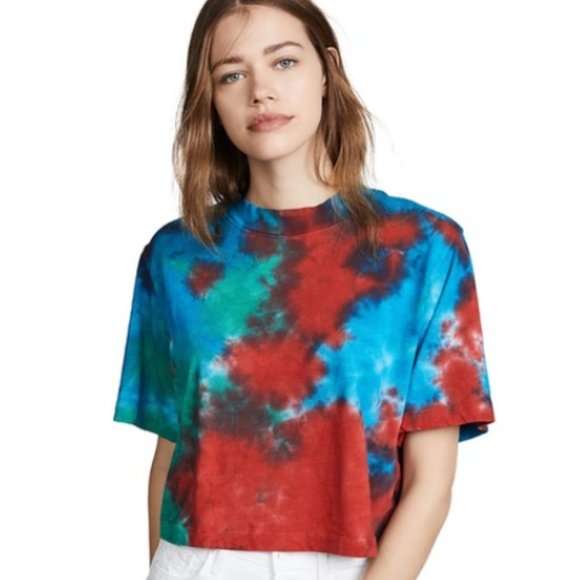 COTTON CITIZEN Tokyo Short Sleeve Tie-Dye Crop Top - Picture 1 of 5